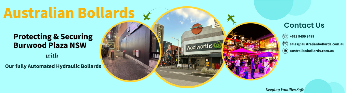 Automatic Hydraulic Bollards for Burwood Plaza, NSW