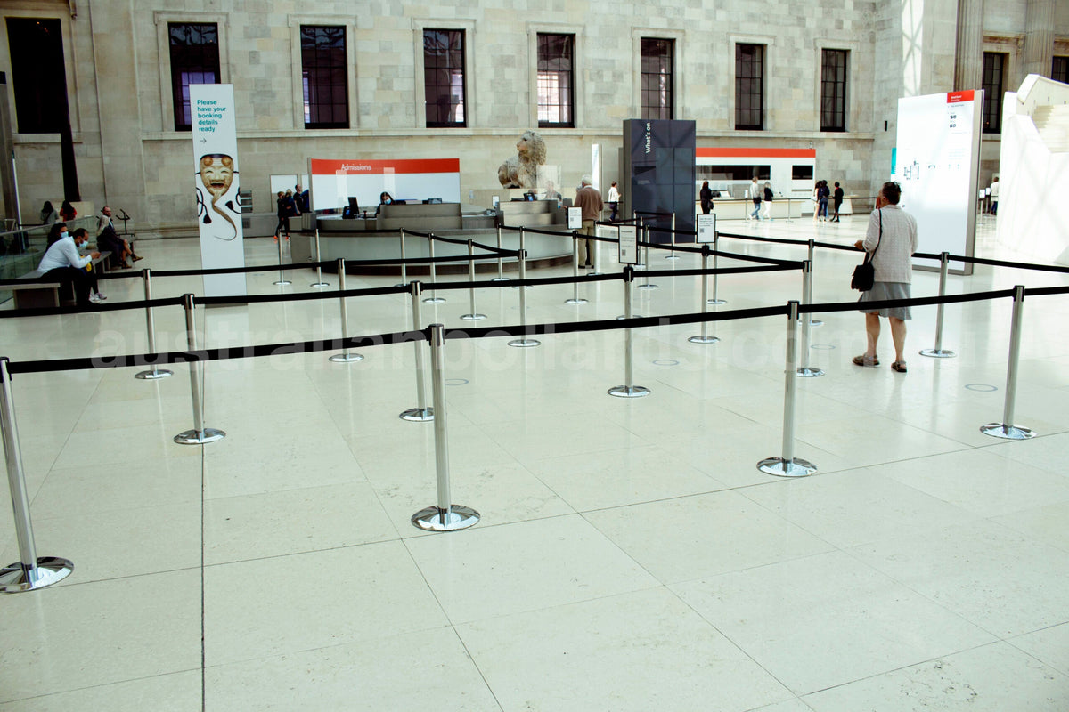 Tensile Retractable Barriers Controlling the Crowd Australian Bollards