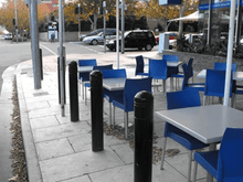 Load image into Gallery viewer, OUTDOOR DINING PROTECTION- ENERGY ABSORBING BOLLARDS - bollards, fixed bollards, sub-surface mounted bollards - Australian Bollards