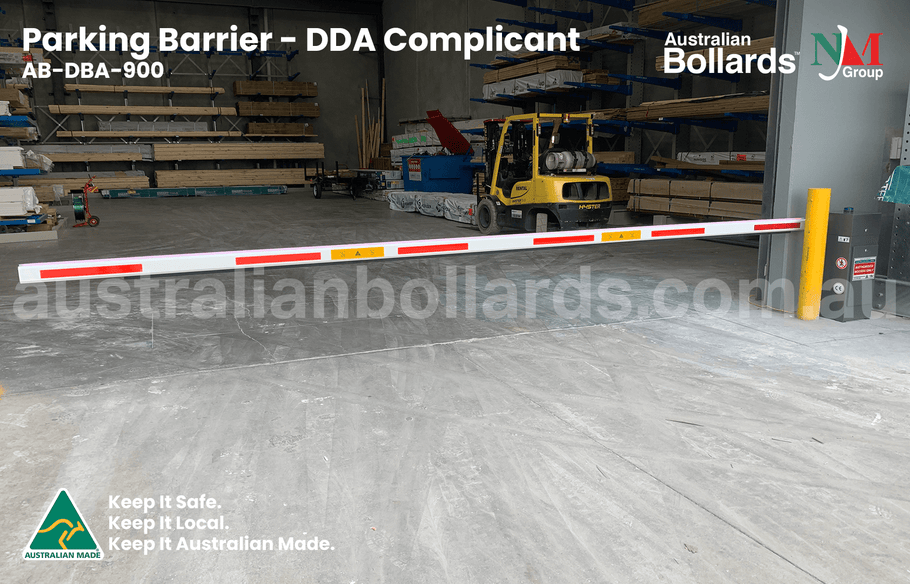 Warehouse security with boom barriers