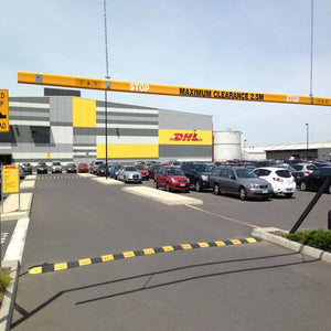Asset Protection - Height Restriction Entrance Warning Barriers - barriers, forklift pedestrian warehouse safety, height bar, property & asset protection, Warehouse products - Australian Bollards  