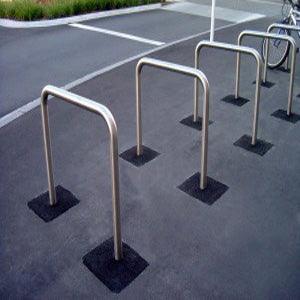 Flat Top Bike Rack (Galvanized Finish) - bike hoops, ned kelly parkiteer range - Australian Bollards  