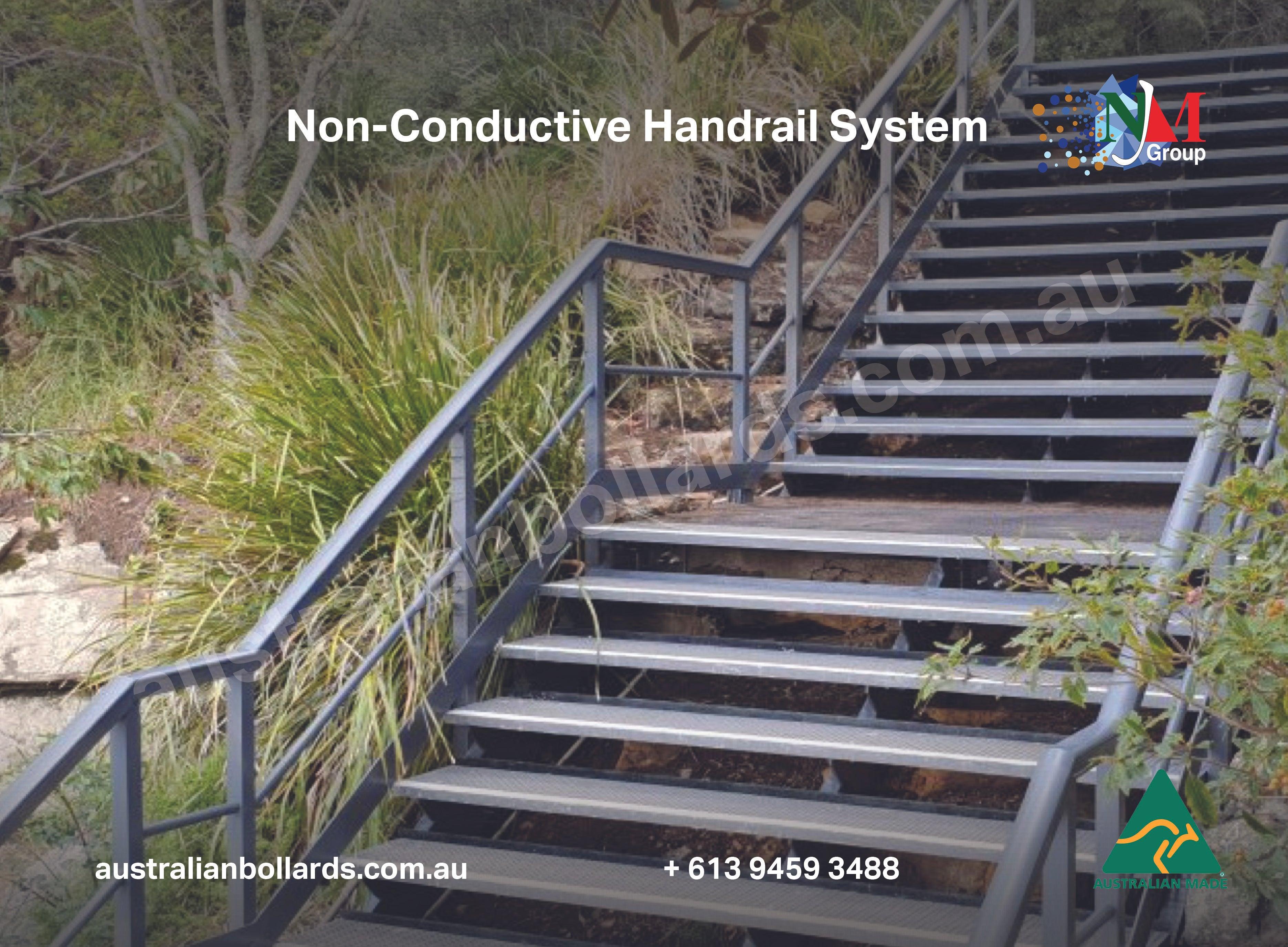 RailX Non-Conductive Rail System - custom made, handrails - Australian Bollards  
