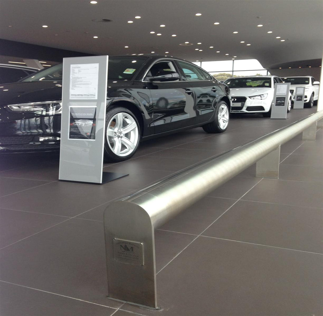 Stainless Steel Bump Rails - Showroom/Airport Type - stainless steel bump rails - Australian Bollards  